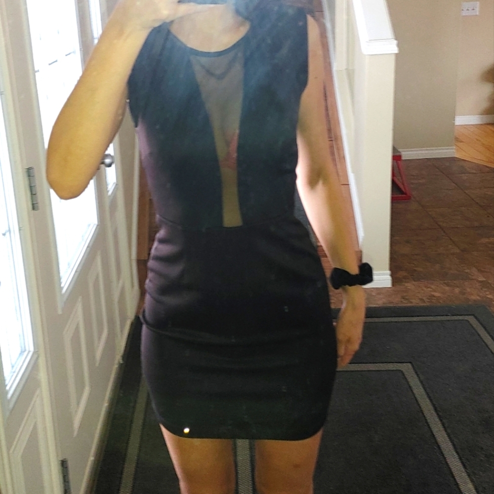 Black dress sheer Back And Center
